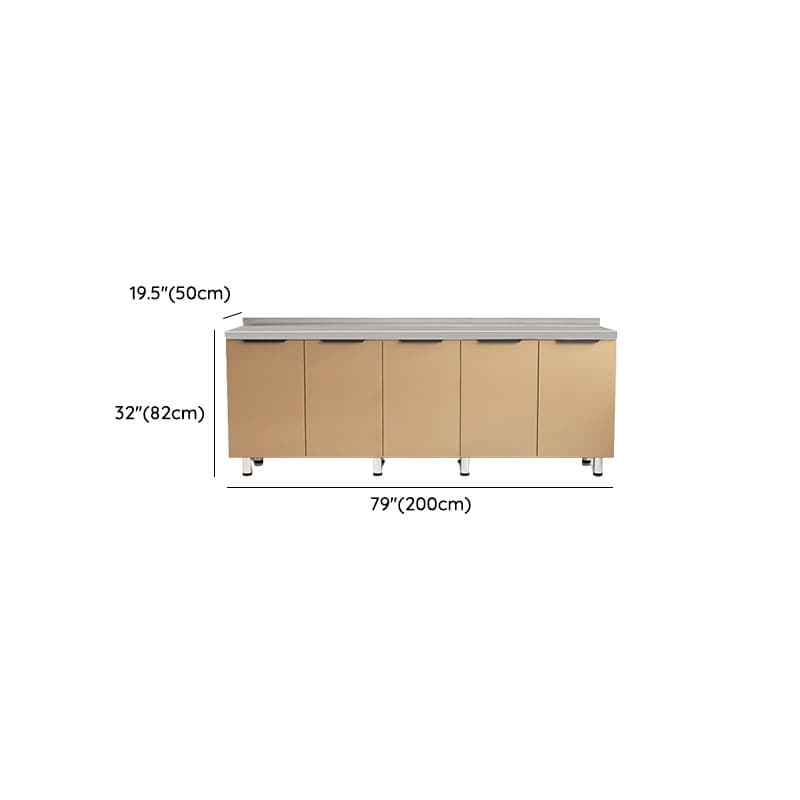 Cocoa Wide Microwave Storage Cabinet with Alloy Countertop - image 16