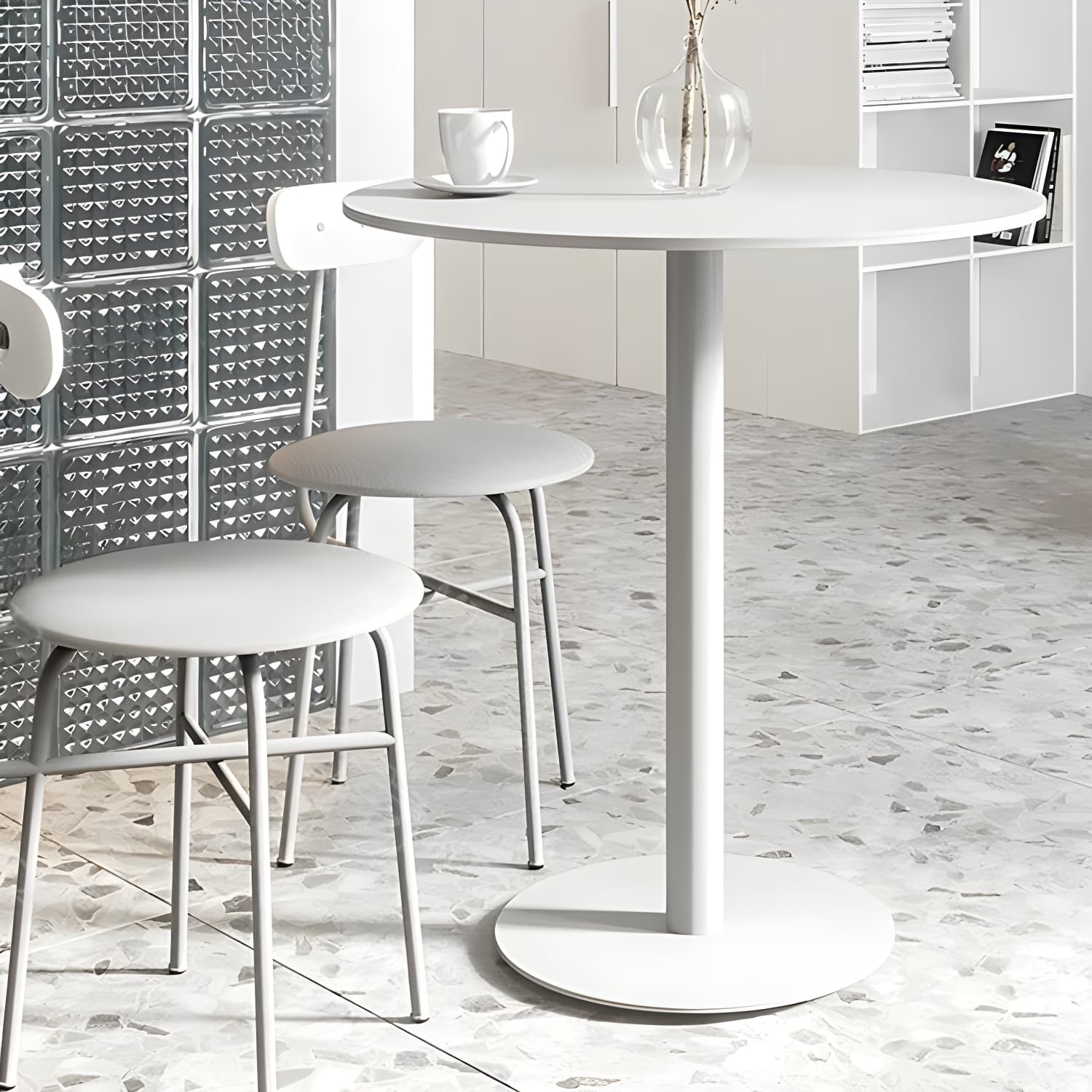Round Pedestal Dinette Table Simplicity Style Dining Site Table for Home Use - image 4
