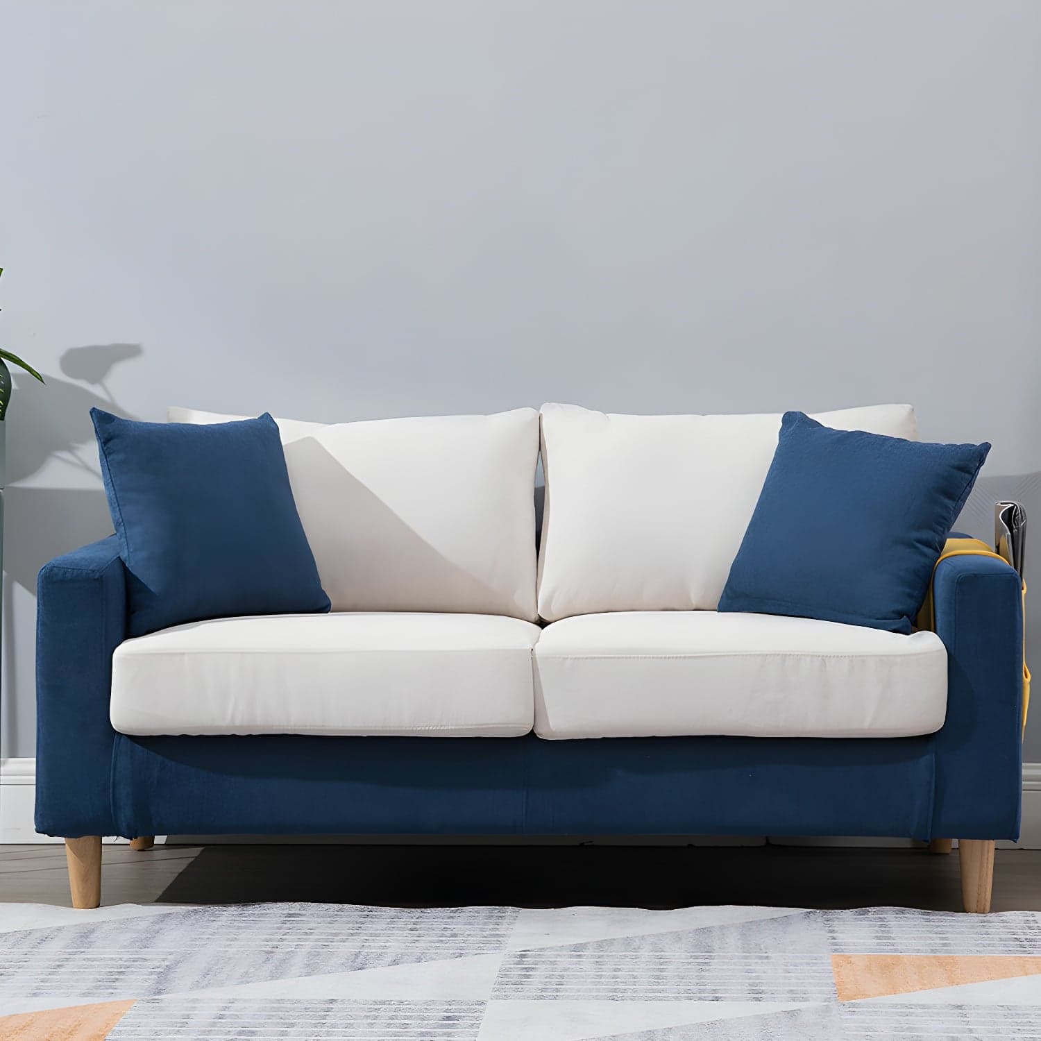Beige Modern Farmhouse Cushions Standard Sofa 21.65"High Square Arm Sofa - image 8