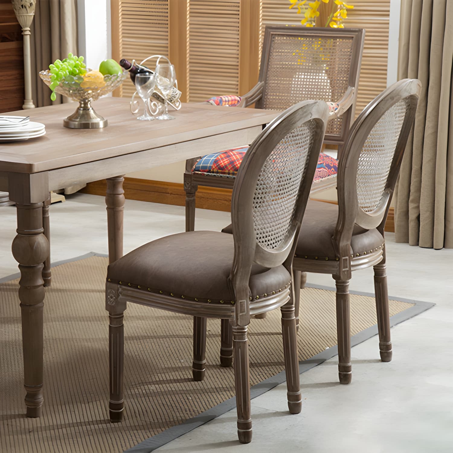Farmhouse Dining Chair with Wood Legs King Louis Back Side Chair for Home Use - image 11