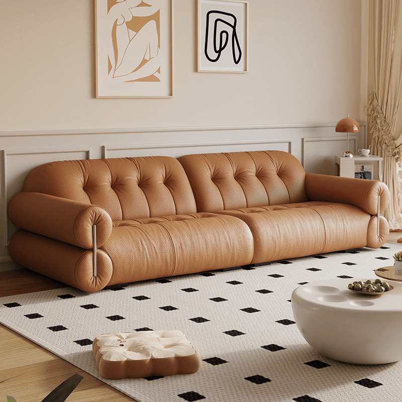 Modish Solid Color Stain Resistant Standard Sofa/Loveseat in Black/Light Gray/Light Brown with 3-seater/4-seater/5 Person Capacity