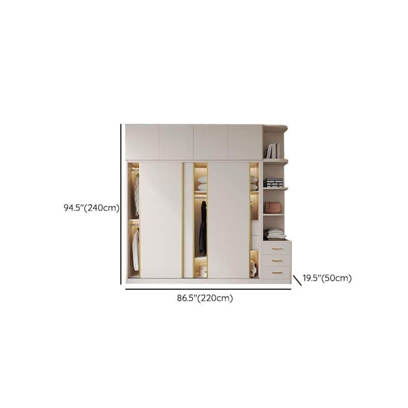 Attractive Modern White Wardrobe Armoire with Clothing Rod & Shelves - image 32