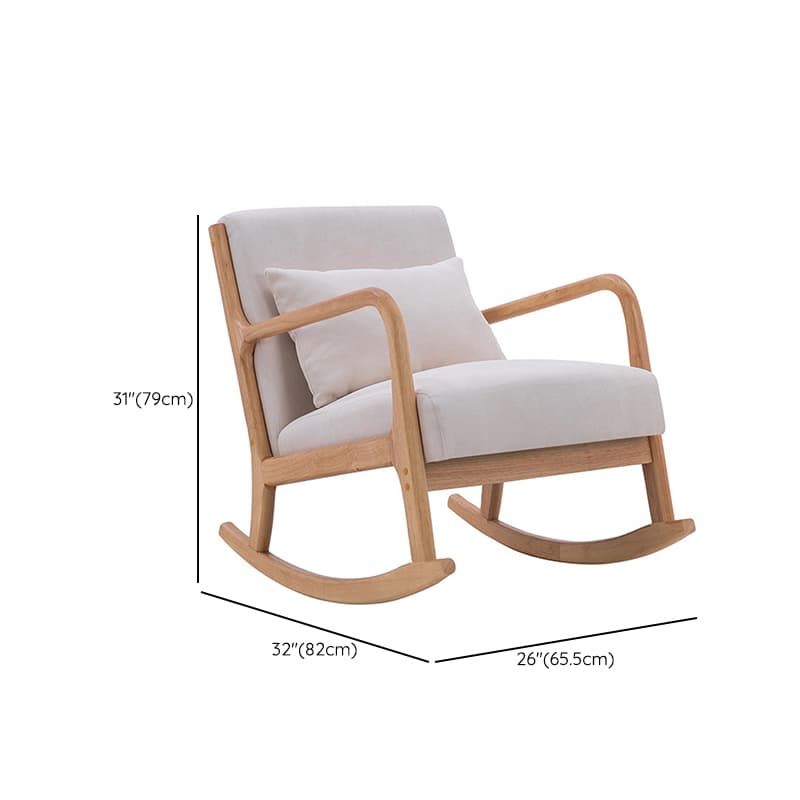 Indoor Use White Cotton Stationary Rocking Chair with Back & Arm - image 13