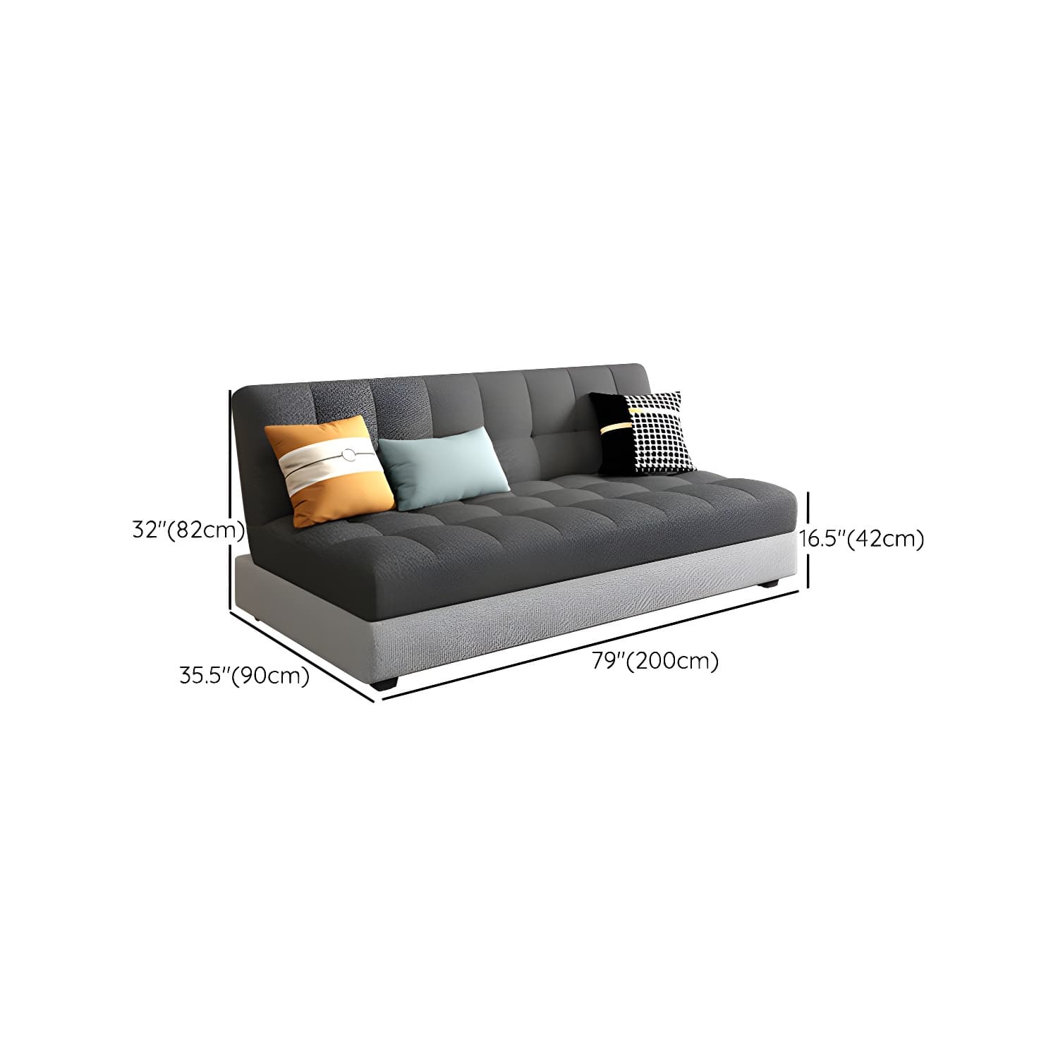 Modern Gray Linen Sleeper Sectional in Wood Frame without Nail Head Trim - image 10