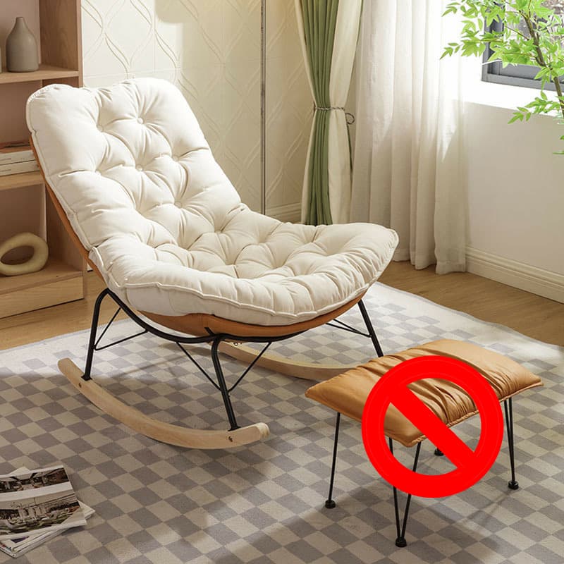 Upholstered Rocking Chair with Wood Legs - Armless Design, Resistant to Scratches and Stains - image 5