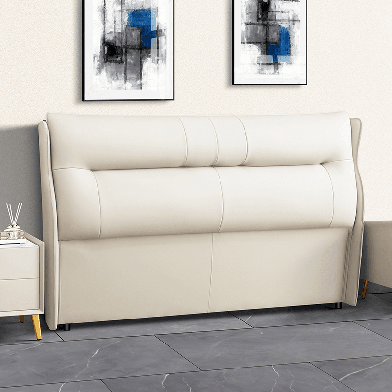 Modish No Distressing Timber Wingback Headboard with Rectangle Shape for King/Queen/Full Bed, Featuring Sponge Upholstery and Standard Height