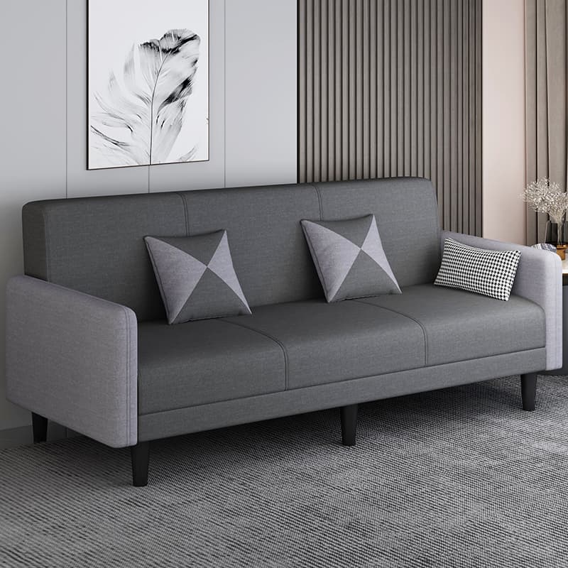 Convertible Sofa in Gray/Cerulean/Off-White with Armrest and 3 Pillows - image 13