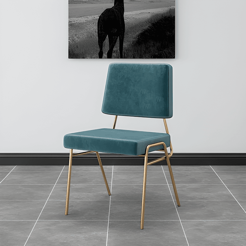 Upholstered Firm Armless Chair with Aureate Legs and Foot Pads for Dinette - image 16