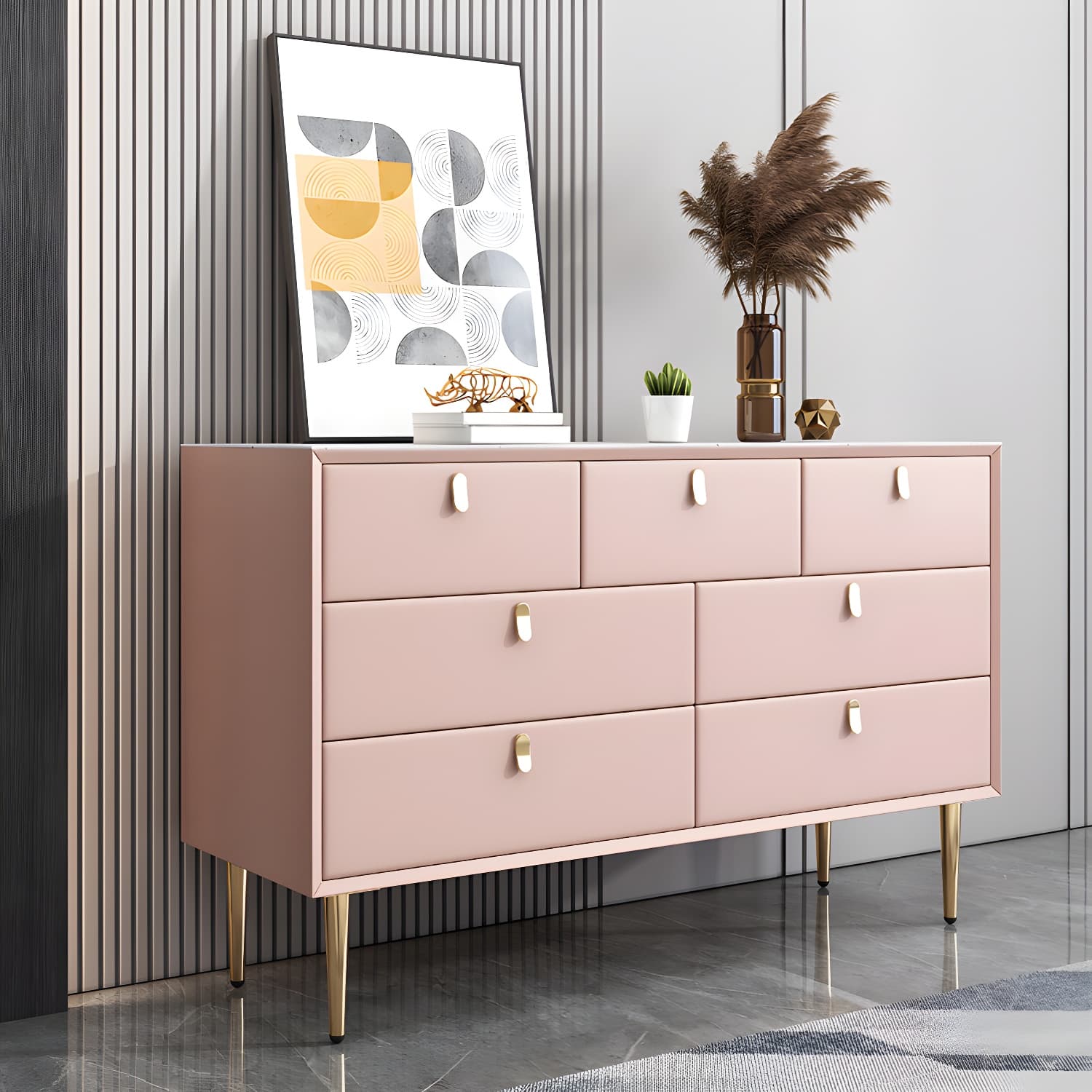 15.6-inch W Storage Chest Classic Glam Dresser with 5/6/7/9 Drawers - image 9