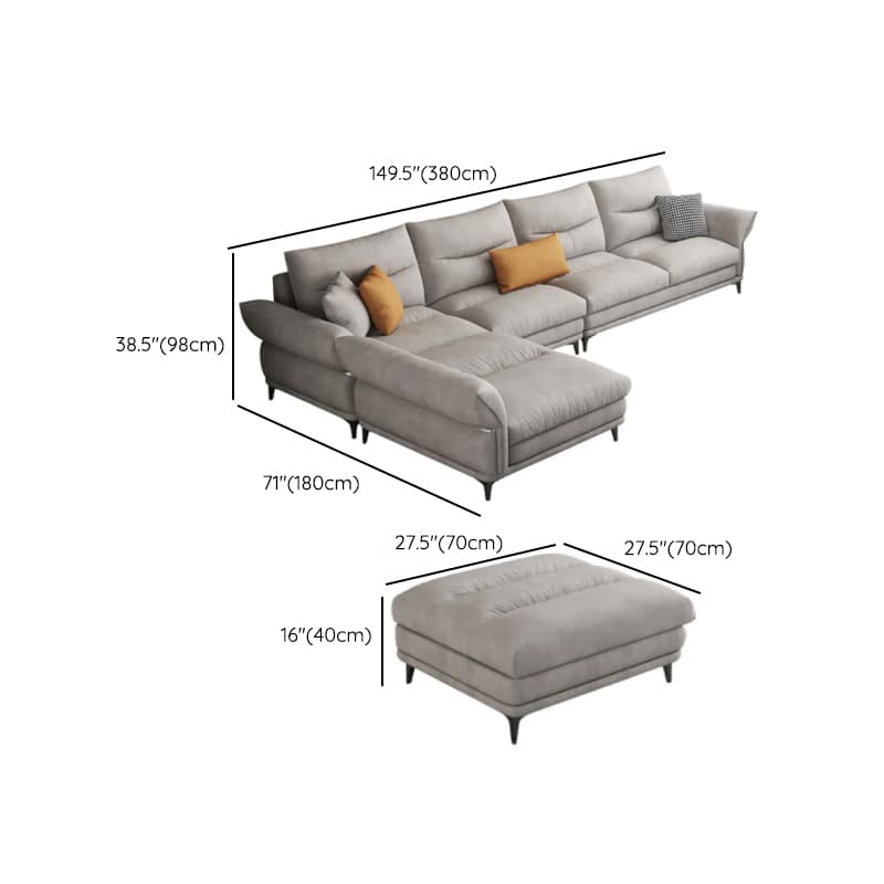 L-Shape/Straight Reversible/Horizontal Sofa Chaise/Sofa with Natural Wood Frame for Seats 5 - image 21