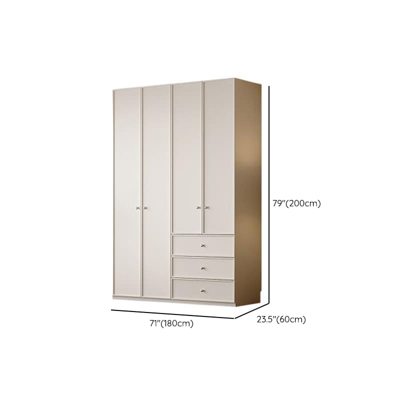 Chalk Modern Wooden Standalone Almirah with 3-Drawer/6-Drawer, Interior Shelves, and Hanging Rod - image 9