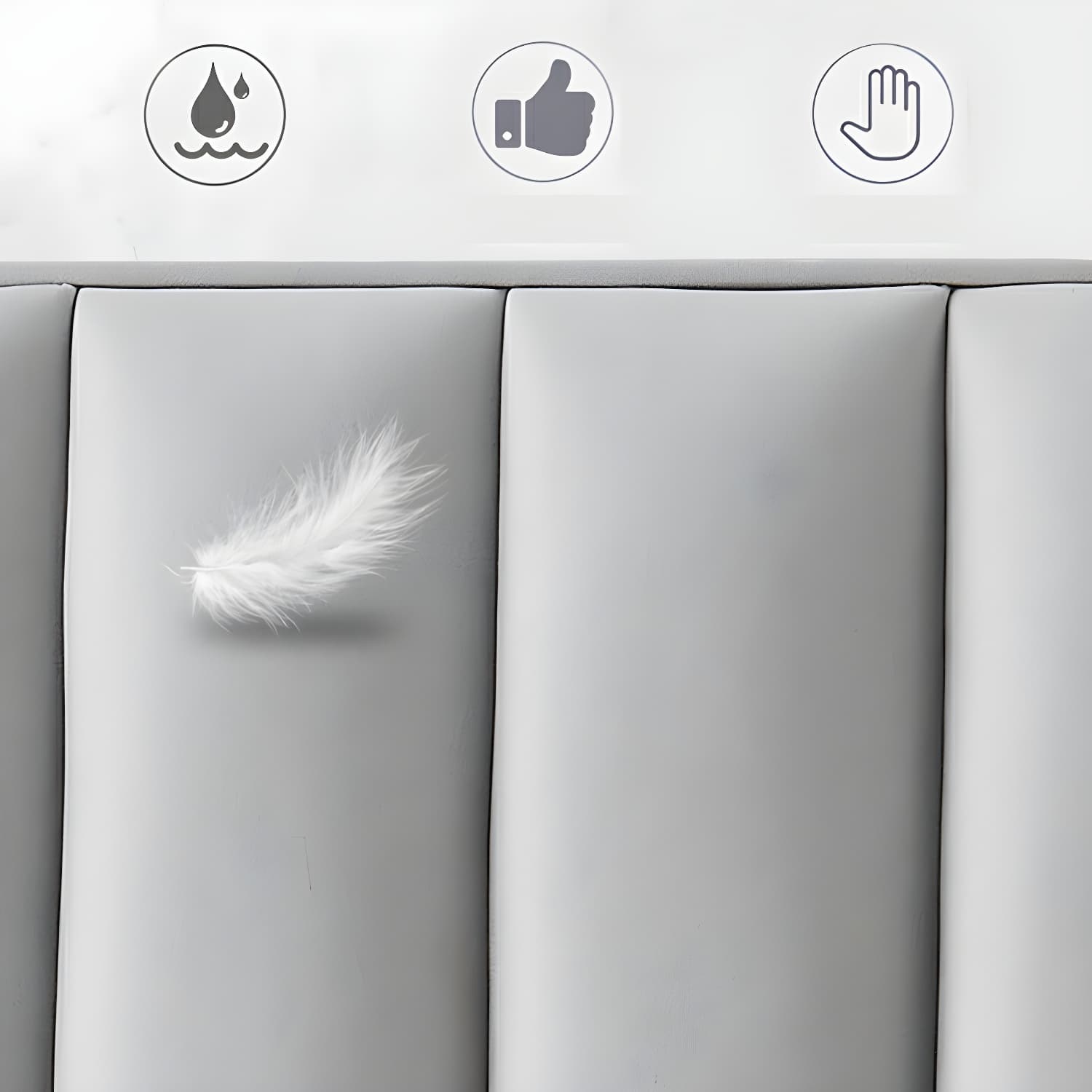 Modern Upholstered Leather Wingback Headboard with Wood Legs and Rectangular Shape - image 10