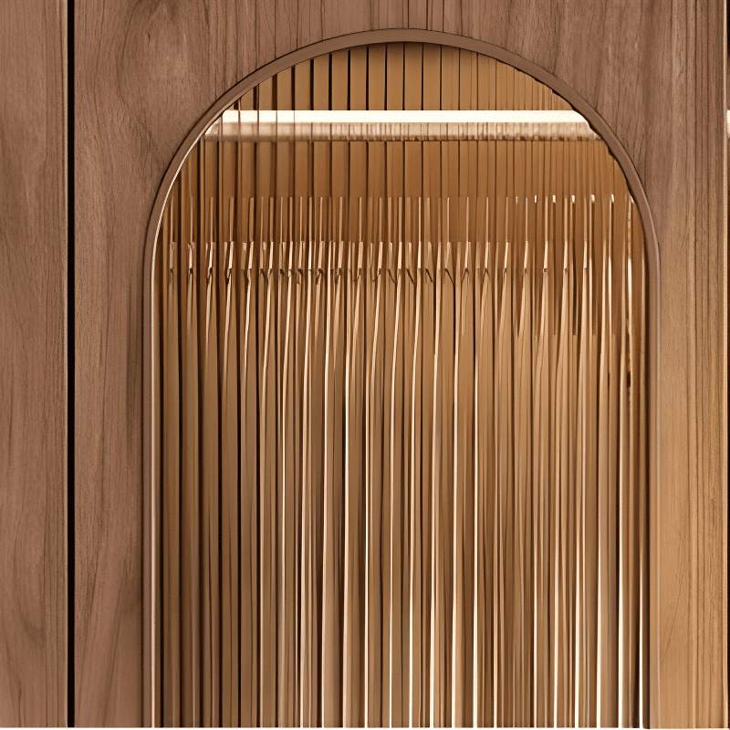 Minimalist Timber Sepia Cabinet Armoire with Interior Shelves & Clothing Rack & Soft Close Drawer & Soft Close Door - image 25