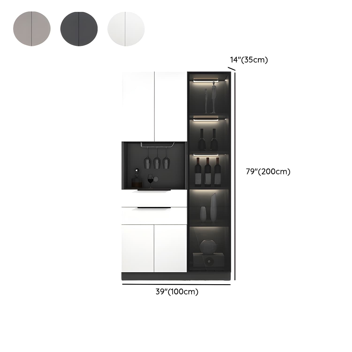 Luxurious Dark Wood Sideboard with Glass Doors and Elegant Stemware Rack - image 16