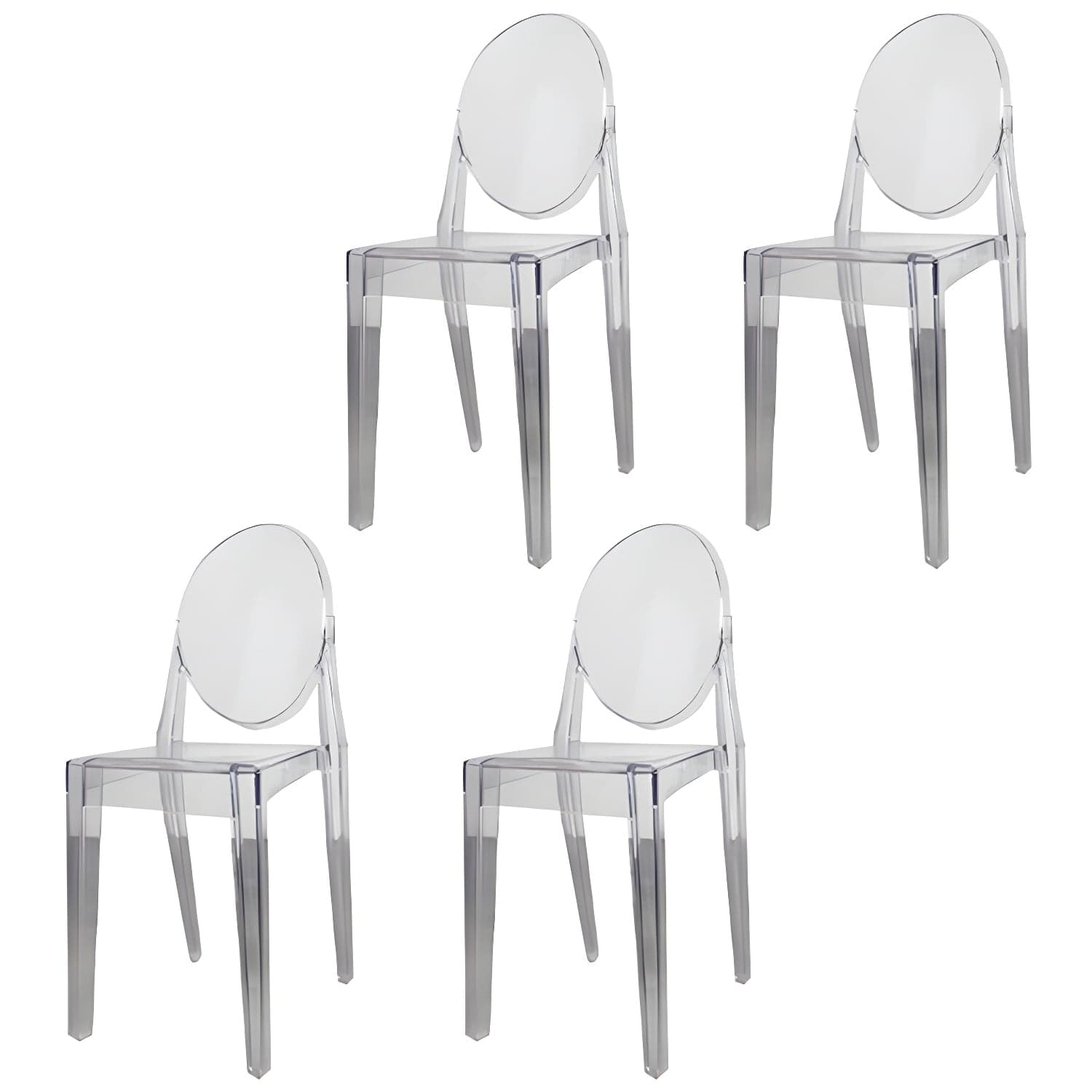 Scandinavian Winehouse Plastic Side Chair Transparent Open Dining Chair (Set of 4) - image 4