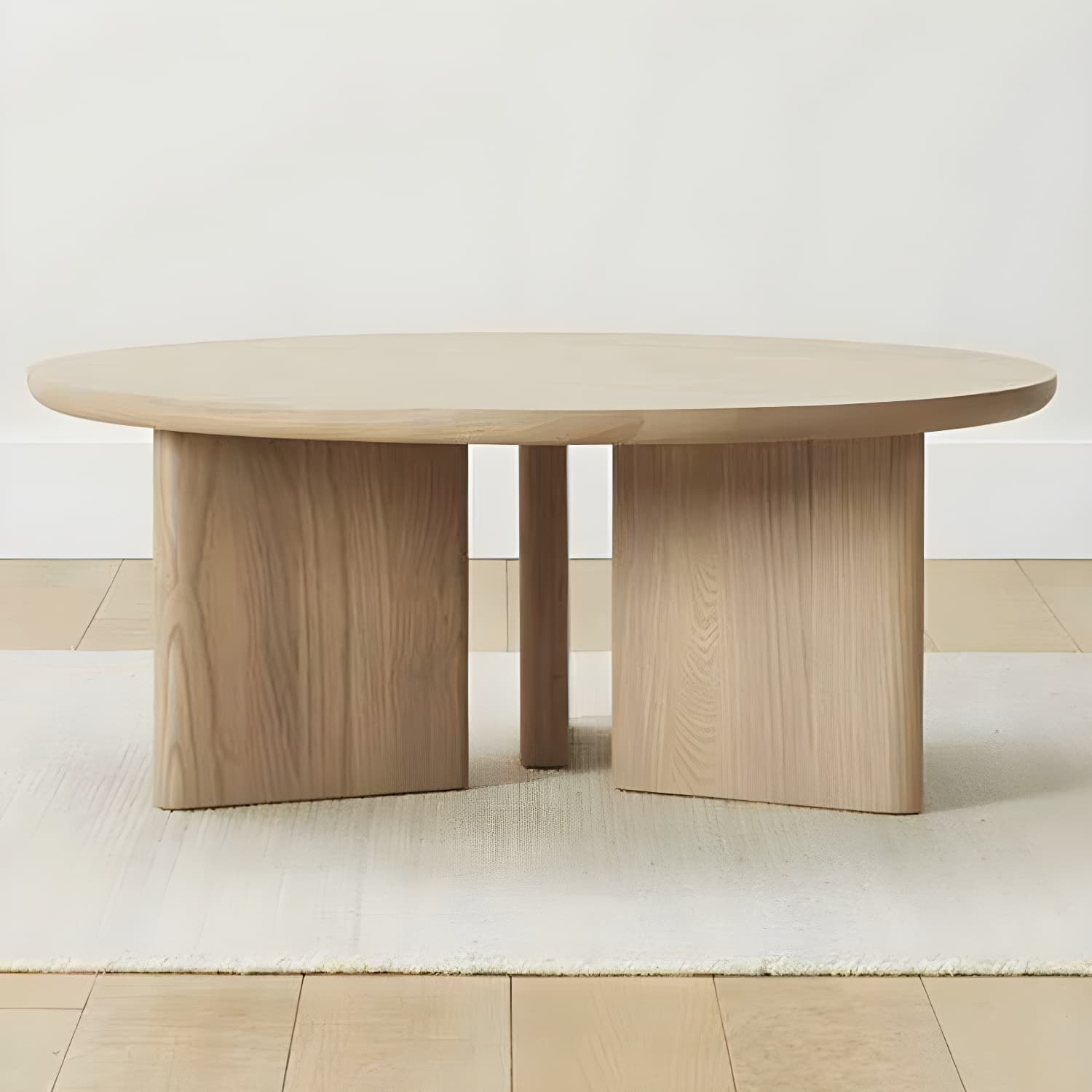 Contemporary Solid Wood Coffee Table Round Abstract Coffee Cocktail Table - image 10