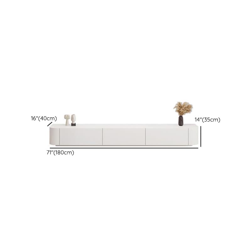 Modern White Long Over 67 inches TV Stand Featuring Without Legs Design and Self-Close Drawer Glides - image 11