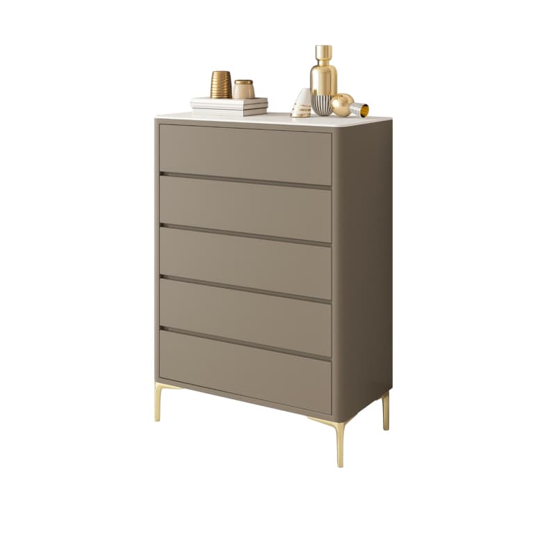 Glam Style Solid Wood Storage Chest with Stone Top and Soft-Close Drawers - image 5