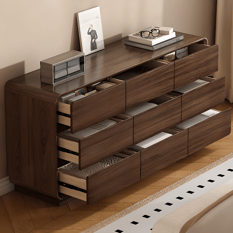 Cocoa Retro Rubberwood Semainier for Sleeping Quarters with 6 Drawers Horizontal - image 3