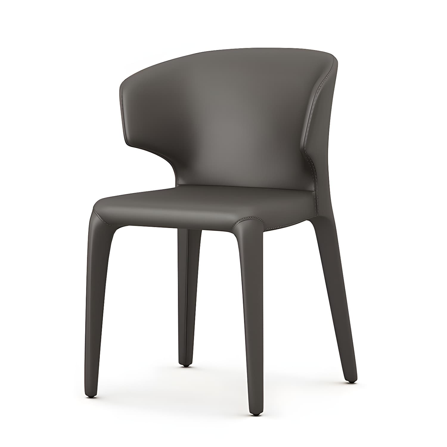 Designer Style Leather Arm Chair Wingback Matte Finish Single Dining Chair - image 6