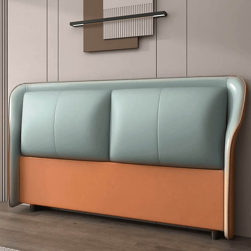 Trendy Wingback Headboard with No Distressing in Natural Wood, Rectangle Shape for Full/Queen Bed with Sponge Upholstery and Standard Height - image 4