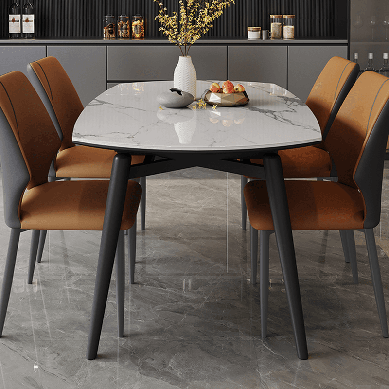 Trendy Winged-back Side Chair in Pu Leather with Midnight Black Alloy Legs, Secure and Stylish - image 8