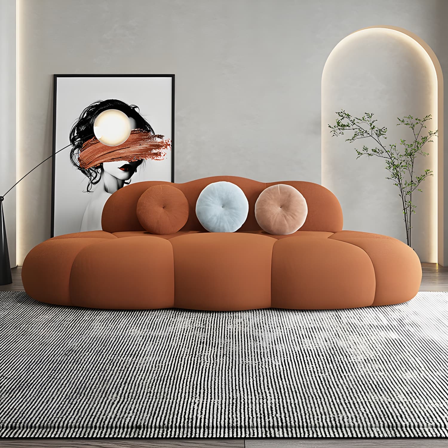 Contemporary Stationary Living Room Armless Standard Cushions Sofa - image 12