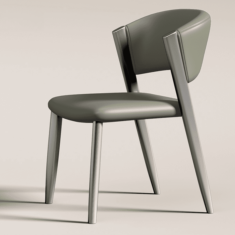 Modish Armless Chair with Exposed Back, Cushioned, Grey Steel Legs - image 10