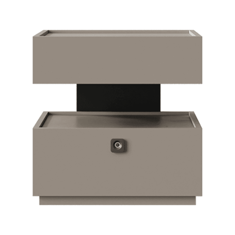 Organic Modern Nightstand With Drawer Organization Featuring Particle Board Wood and Illuminating Lighting - image 6