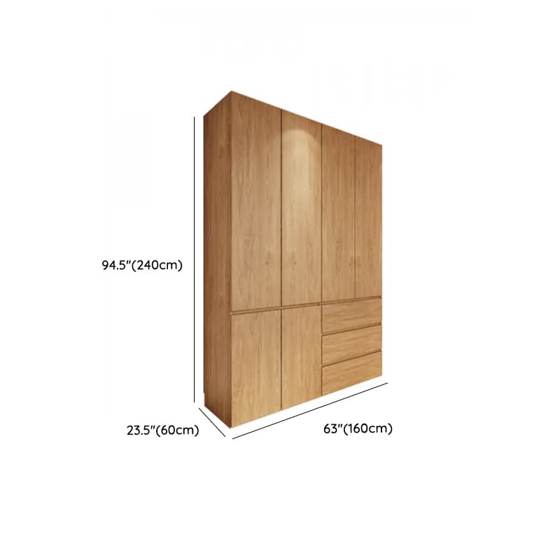 Wood Grain Minimalist Laminate Independent Wardrobe Closet with Soft Close Drawer, Soft Close Door, and Interior Shelves - image 17