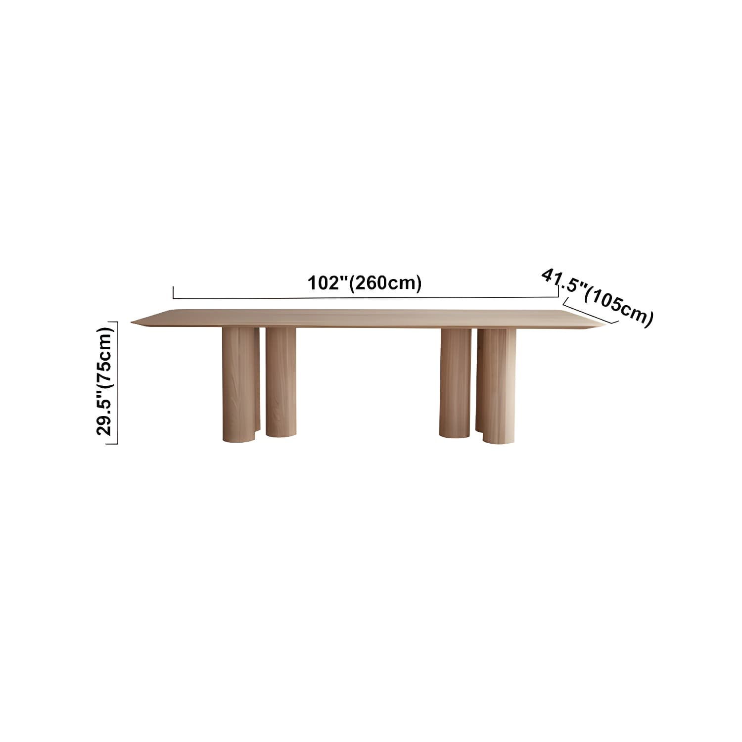 Rectangle Shape Casual Dining Table Solid Wood Fixed Table for Kitchen - image 15