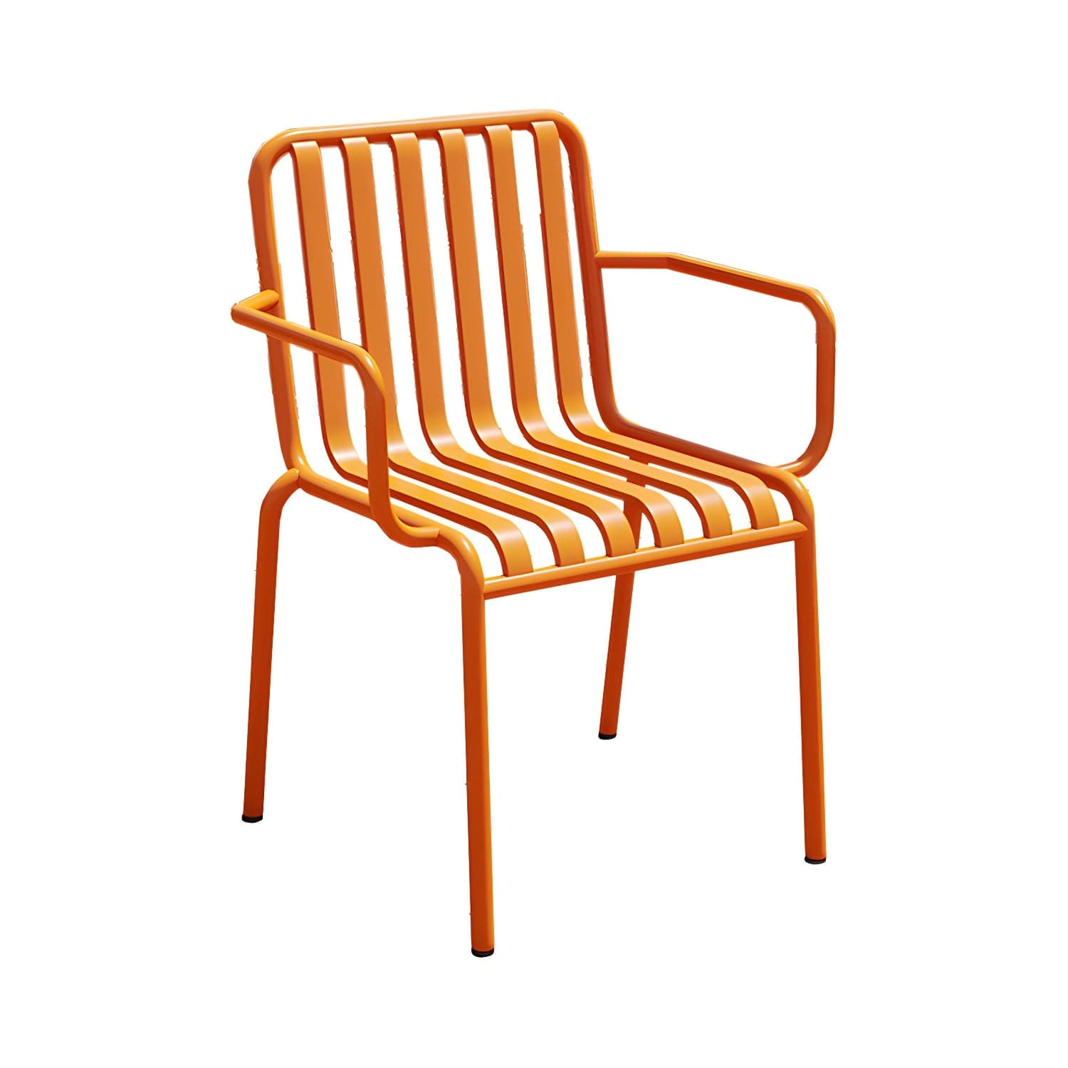 Contemporary Metal Patio Dining Side Chair Slat Back Side Chair - image 4