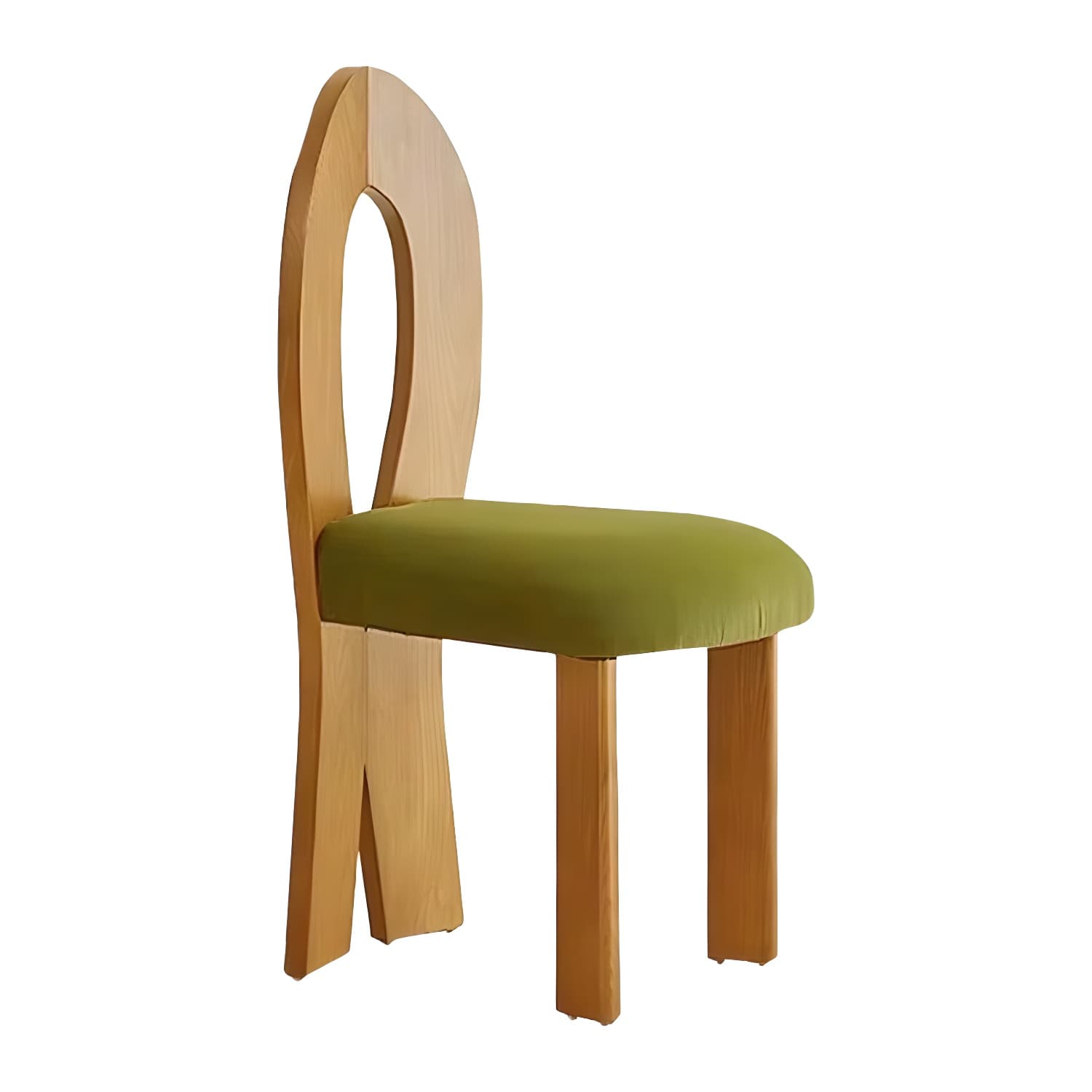 Modern Upholstered Side Chair with Wood Legs in Polyurethane for Kitchen & Dining - image 18