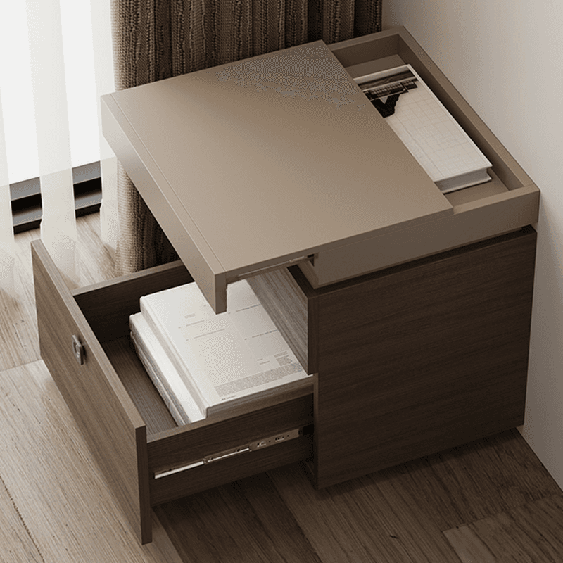 Organic Modern Nightstand With Drawer Organization, 3 Drawers, 1 Shelf, and Real Wood Countertop - image 13