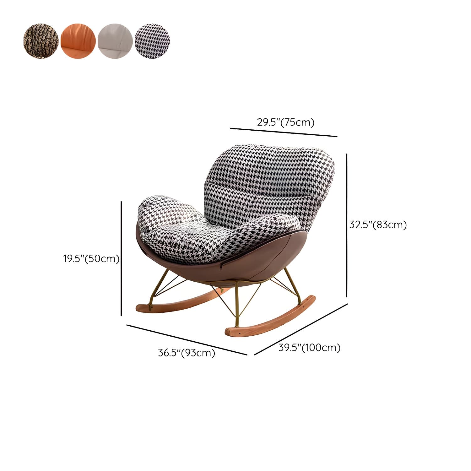 Modern Upholstered Indoor Rocking Chair with Removable Cushions and Slipcover for Enhanced Comfort - image 17