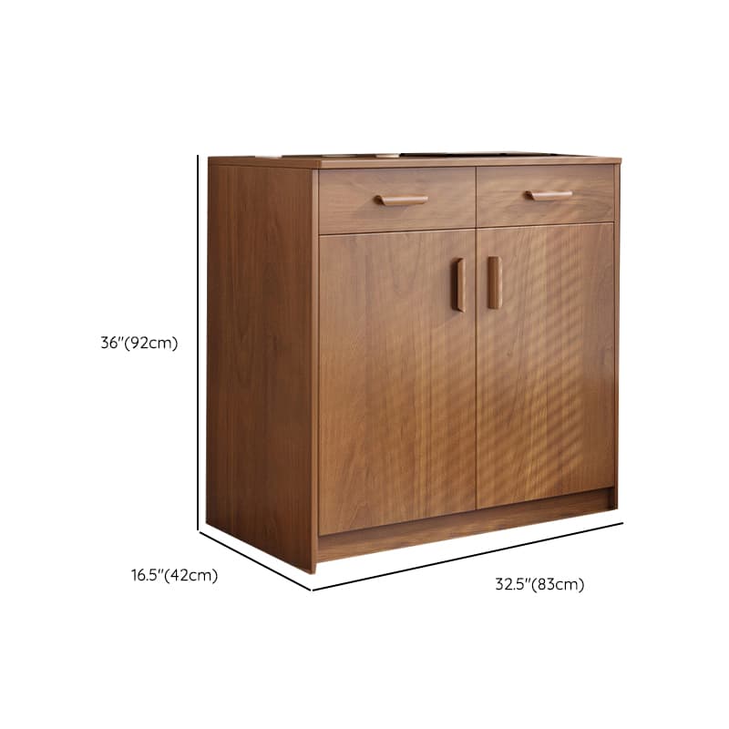 Modish Sideboard/Microwave Shelf Cabinet with Multiple Drawers, Narrow Size, 1 to 3 Shelves, Larder Storage, Timber Countertop, and Various Doors - image 14