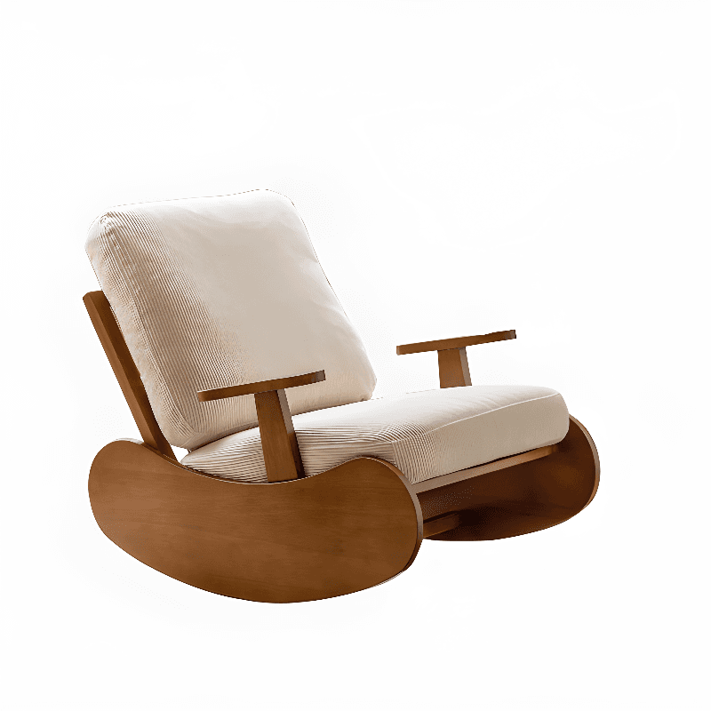 Black/Jade Green/Ivory Art Deco Upholstered Rocking Armchair with Recessed Arm - image 9