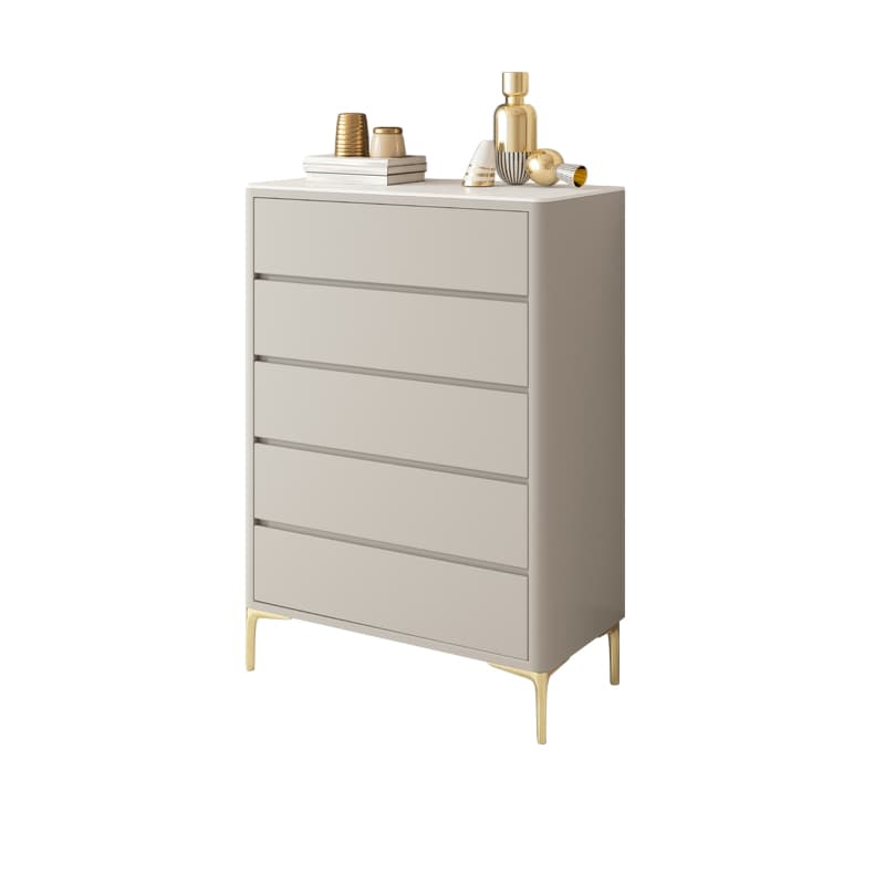 Glam Style Solid Wood Storage Chest with Stone Top and Soft-Close Drawers - image 6