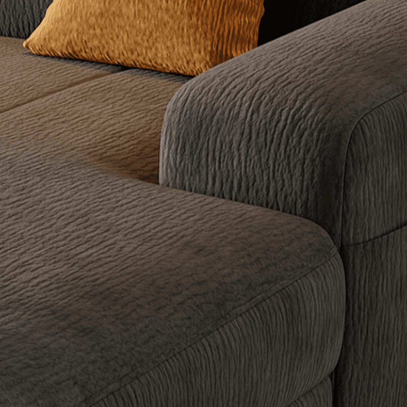 L-Shape Sofa Recliner in Plush Material, White/Light Green, Right Hand Facing - image 11