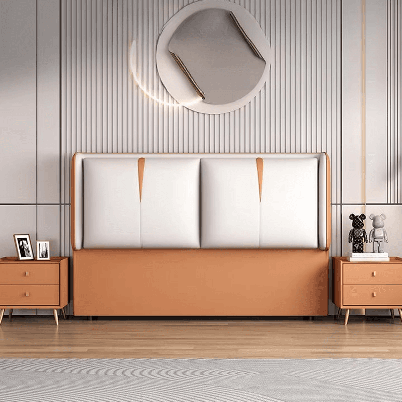 Minimalist Rectangle Timber Panel With Legs & Sponge Cushion for King(76"W x 80"L)/Queen(60"W x 80"L)/Full(54"W x 75"L) Bed, Standard（36-55“） - image 6