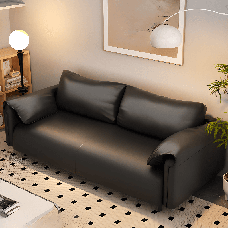 Modern Solid Color Tear Resistant Standard Sofa in Black/Emerald Green/Ivory, Seats 2/3-seater - image 4