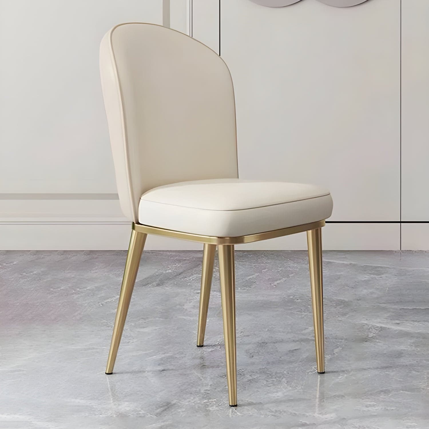 Gold Leg Glam Side Chair with Low Back and Upholstered Faux Leather in Polyurethane Material - image 4
