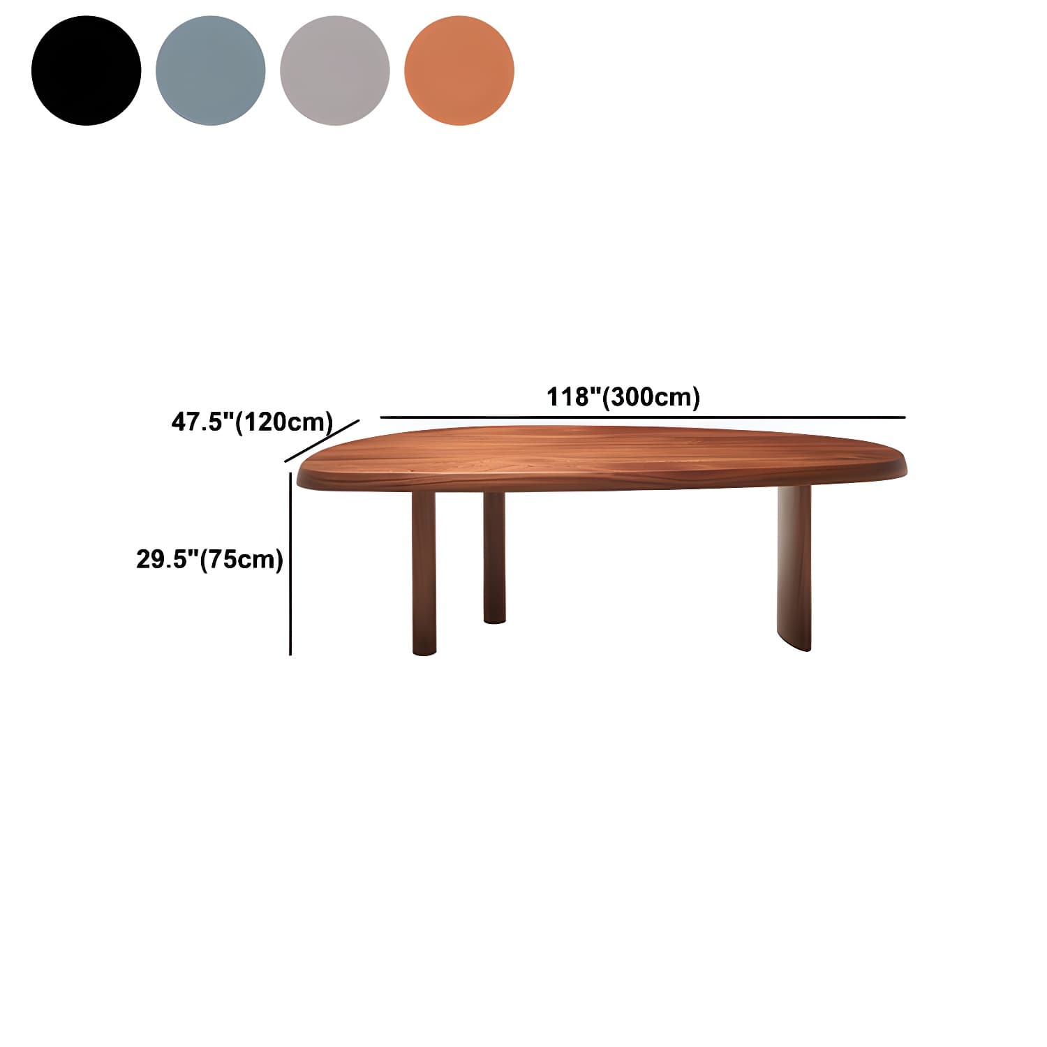 Solid Wood Dining Table Free Form Furniture for Home with Tripod Base - image 16