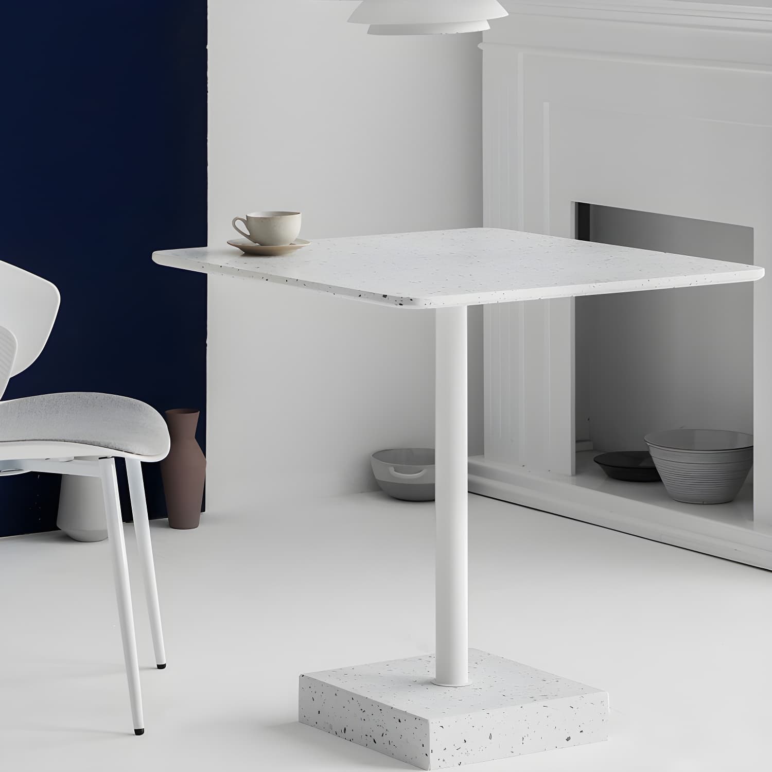 Industrial Style Dining Table Pedestal Casual Dining Site Table for Dining Room - image 16