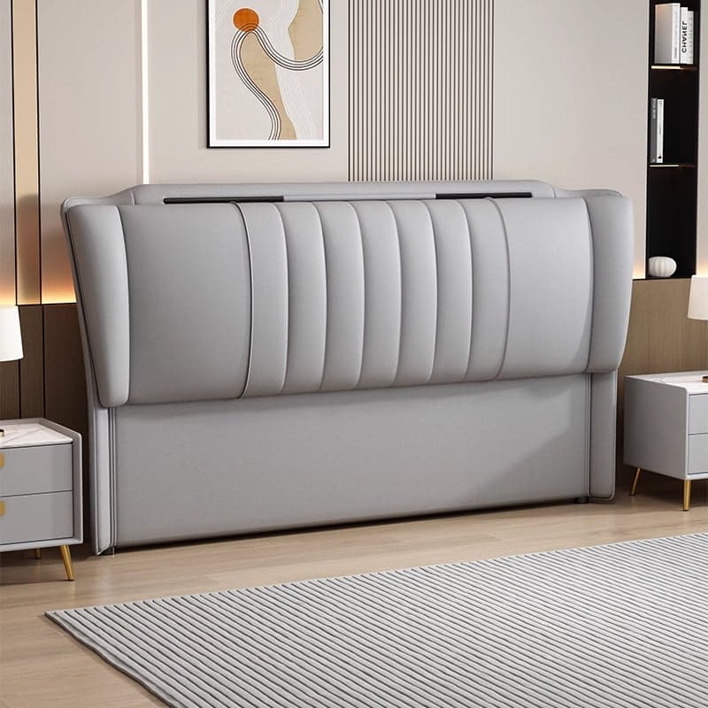 Modern Simple Style Sleigh Headboard in Natural Wood with No Distressing, Rectangle Shape for California King/King/Queen Bed, Featuring Sponge Upholstery and Standard Height - image 4