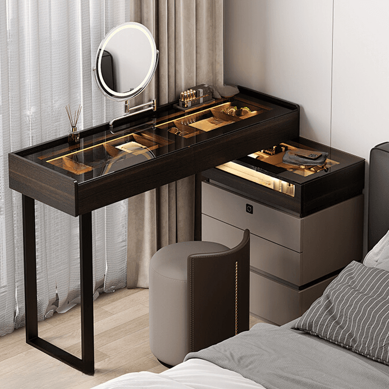 Multi-Purpose Vanity Set with Lighting, Scalable Telescopic Feature, Push-Pull, 2-in-1 Functionality, Adjustable Touch and Brightness