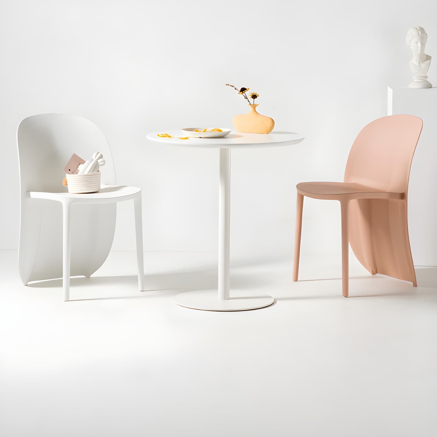 Round Pedestal Dinette Table Simplicity Style Dining Site Table for Home Use - image 13