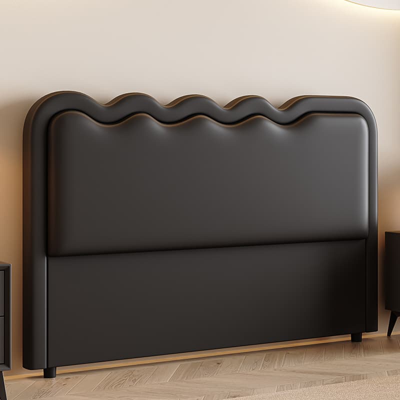 Modern Simple Style Panel Headboard in Natural Wood for California King/King/Queen Bed with No Distressing, Sponge Upholstery Fill, Free-standing Standard Installation, and Standard Height