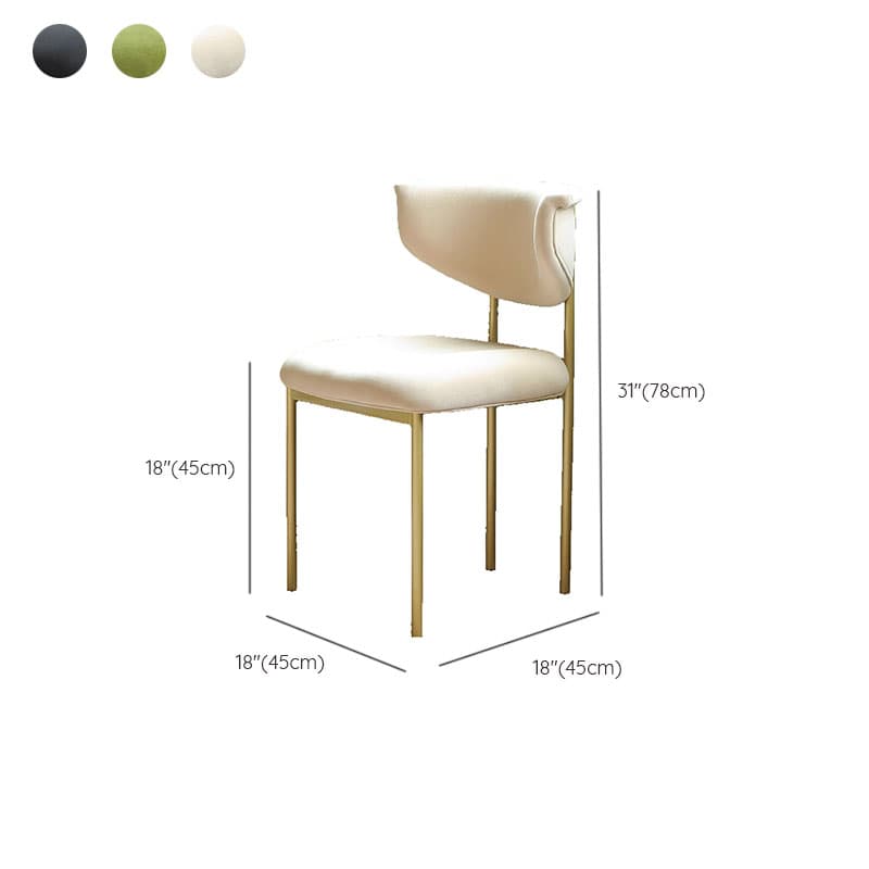 Scandinavian Side Chair with Uncovered Back, Upholstered, Ink/Gilded Metal Legs - image 24