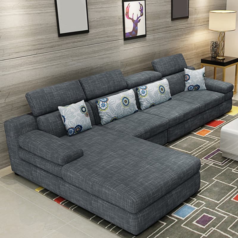Modern L-Shaped Left Orientation Sectional Sofa in Large Size - image 4